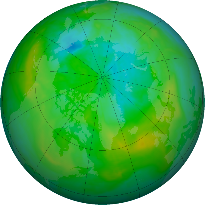 Arctic ozone map for 31 July 2015